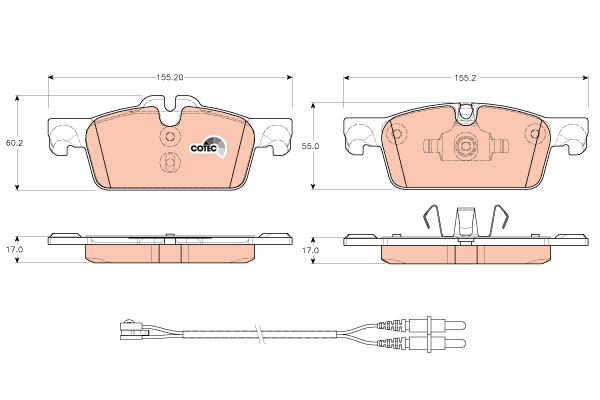 Set placute frana,frana disc GDB1929 TRW