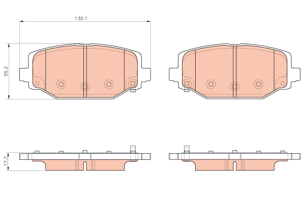 Set placute frana,frana disc GDB1936 TRW