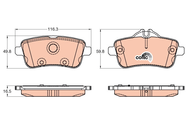 Set placute frana,frana disc GDB1947 TRW