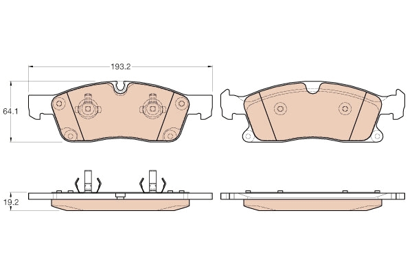 Set placute frana,frana disc GDB1955 TRW