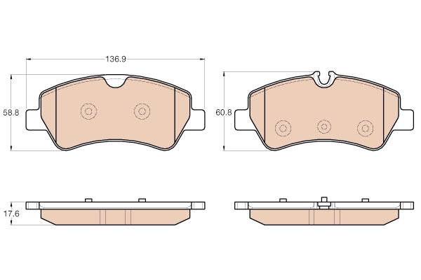 Set placute frana,frana disc GDB1968 TRW