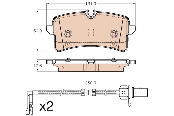 Set placute frana,frana disc GDB1975 TRW