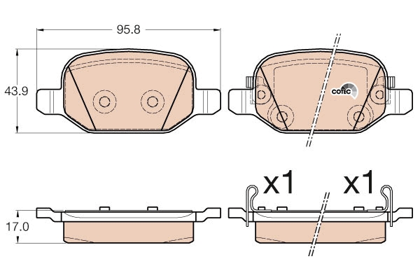 Set placute frana,frana disc GDB2002 TRW