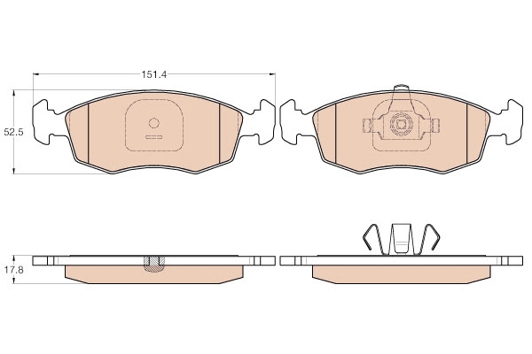 Set placute frana,frana disc GDB2015 TRW