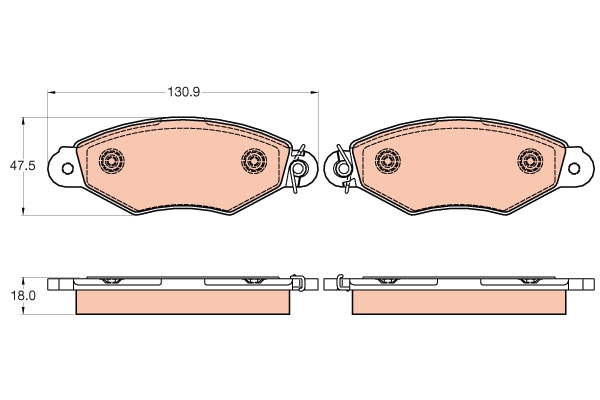 Set placute frana,frana disc GDB2024 TRW