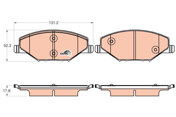 Set placute frana,frana disc GDB2027 TRW