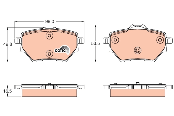 Set placute frana,frana disc GDB2036 TRW