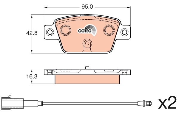 Set placute frana,frana disc GDB2054 TRW