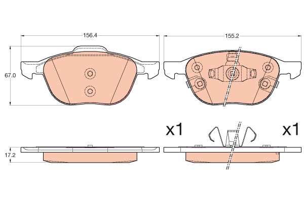 Set placute frana,frana disc GDB2059 TRW