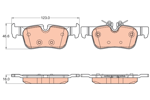 Set placute frana,frana disc GDB2063 TRW