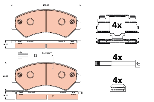 Set placute frana,frana disc GDB2072 TRW