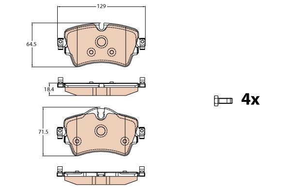 Set placute frana,frana disc GDB2087 TRW