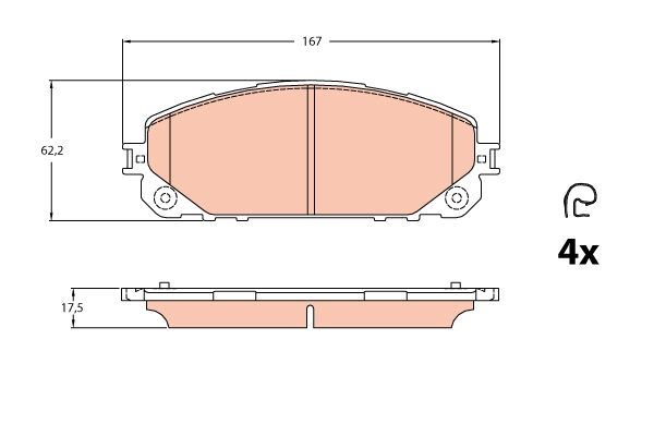 Set placute frana,frana disc GDB2094 TRW