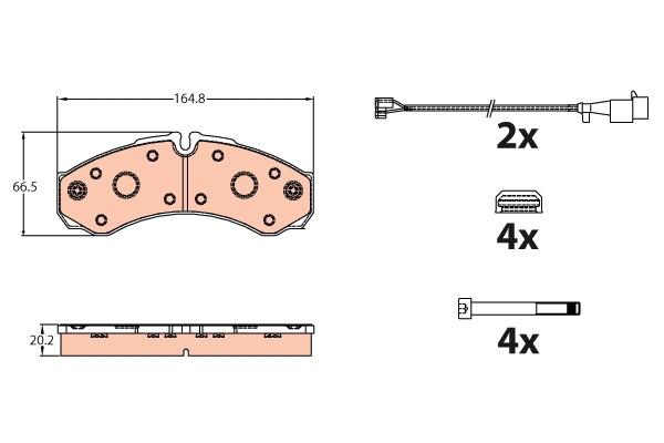 Set placute frana,frana disc GDB2109 TRW