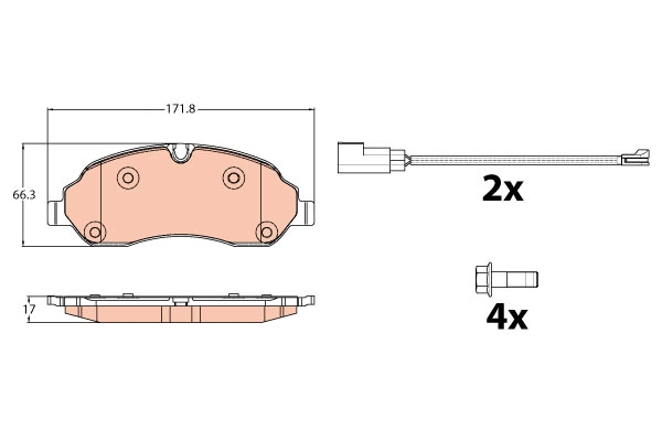 Set placute frana,frana disc GDB2117 TRW