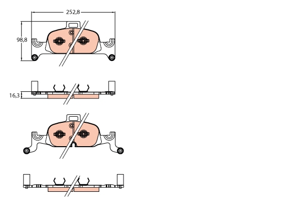 Set placute frana,frana disc GDB2126 TRW