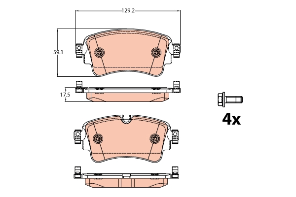 Set placute frana,frana disc GDB2132 TRW