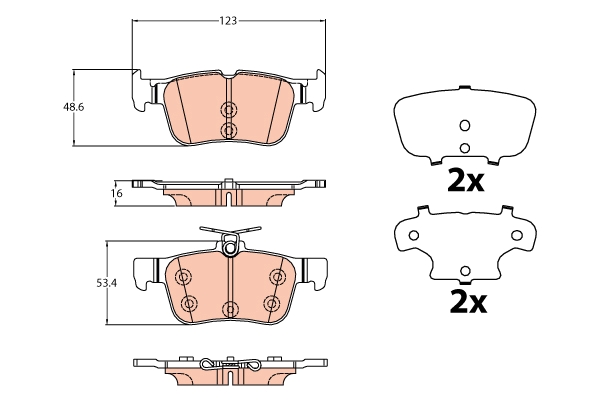 Set placute frana,frana disc GDB2133 TRW