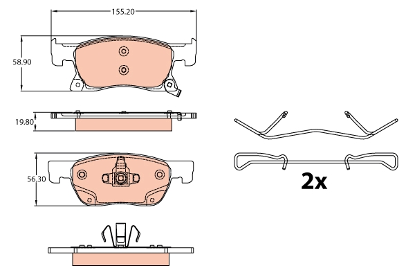 Set placute frana,frana disc GDB2138 TRW