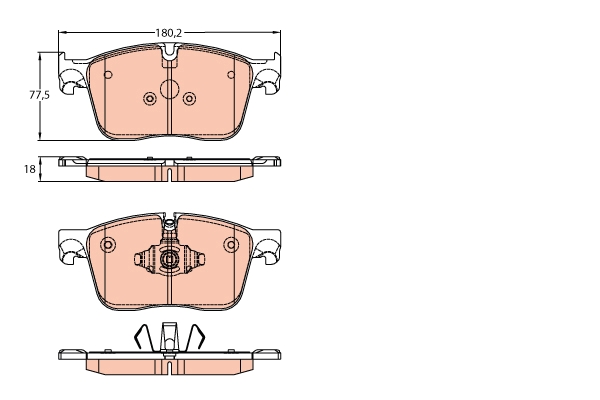 Set placute frana,frana disc GDB2145 TRW