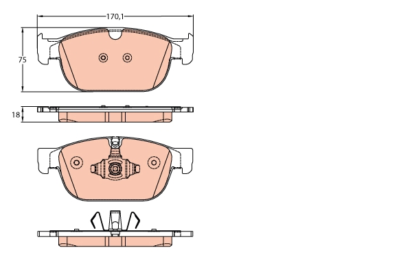 Set placute frana,frana disc GDB2153 TRW