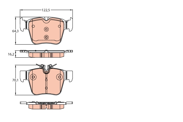 Set placute frana,frana disc GDB2154 TRW