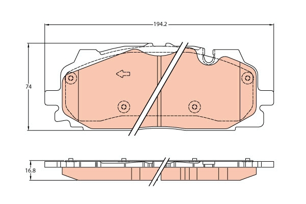 Set placute frana,frana disc GDB2158 TRW