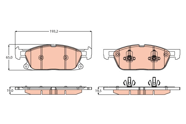 Set placute frana,frana disc GDB2167 TRW