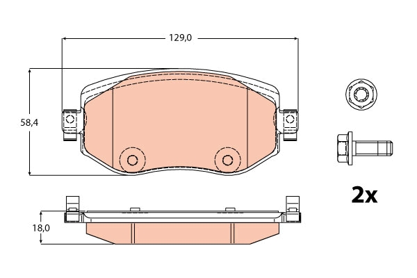 Set placute frana,frana disc GDB2175 TRW