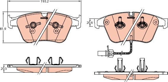 Set placute frana,frana disc GDB2177 TRW