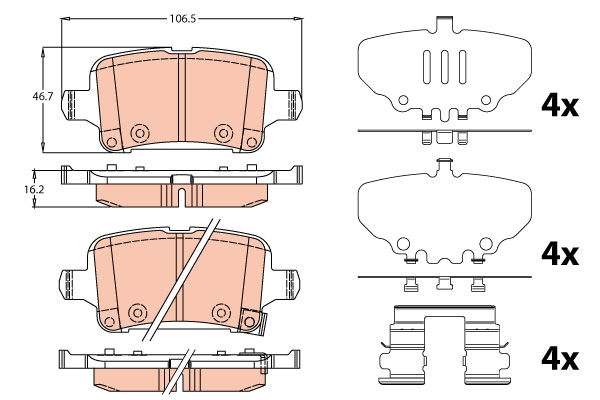 Set placute frana,frana disc GDB2184 TRW