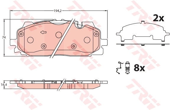 Set placute frana,frana disc GDB2190 TRW