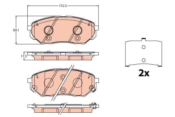 Set placute frana,frana disc GDB2195 TRW