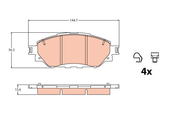 Set placute frana,frana disc GDB2196 TRW