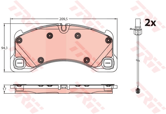 Set placute frana,frana disc GDB2243 TRW