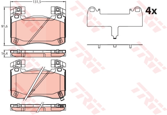 Set placute frana,frana disc GDB2254 TRW