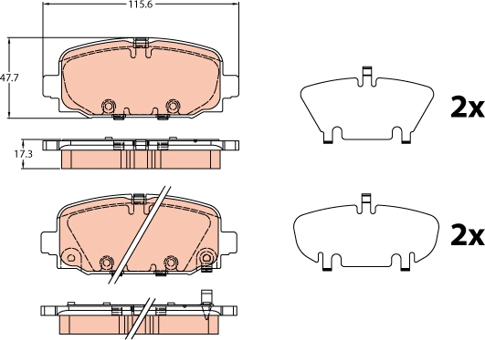 Set placute frana,frana disc GDB2321 TRW