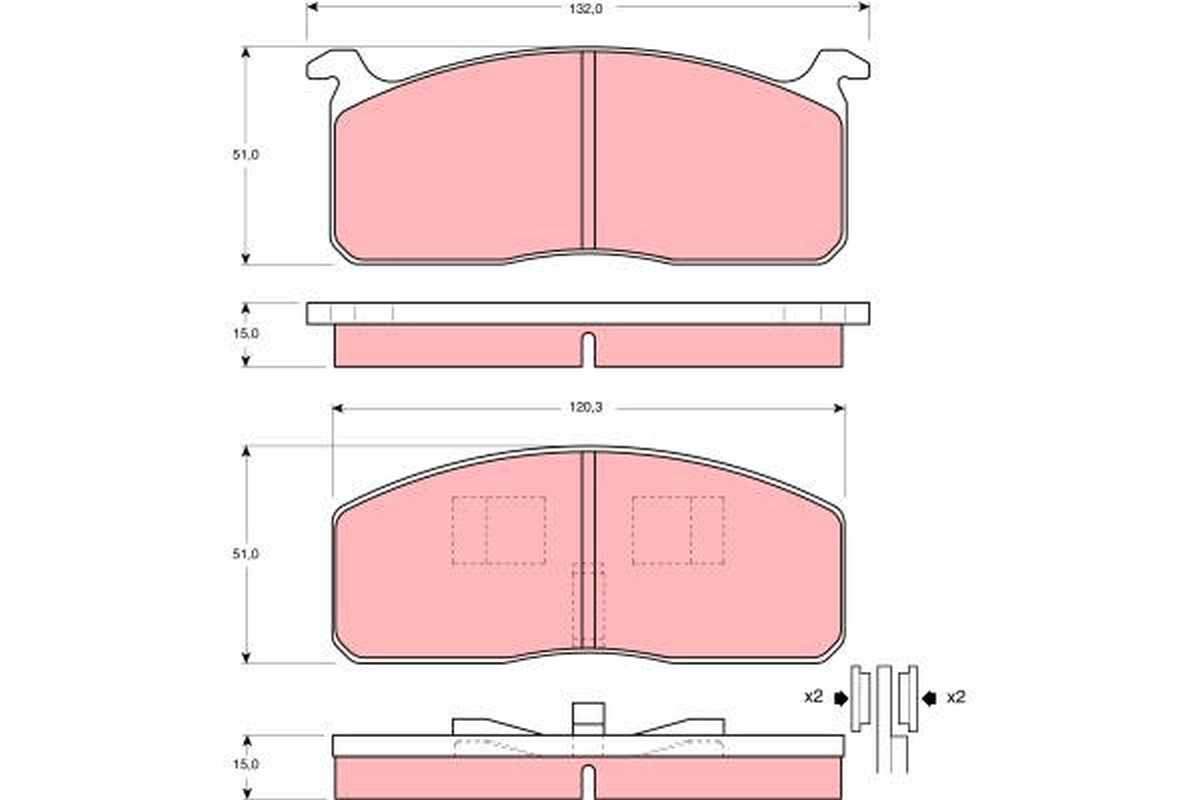 set placute frana,frana disc GDB233 TRW