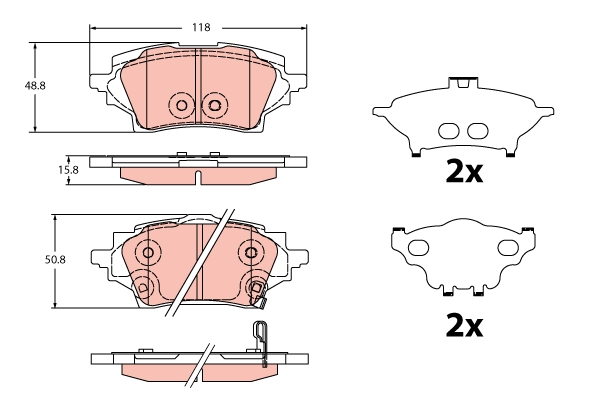 Set placute frana,frana disc GDB2344 TRW