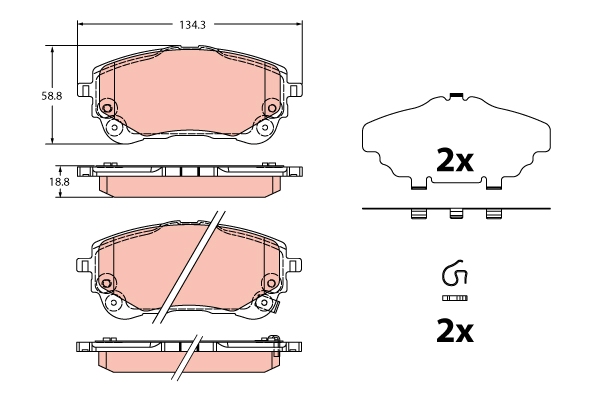 Set placute frana,frana disc GDB2349 TRW