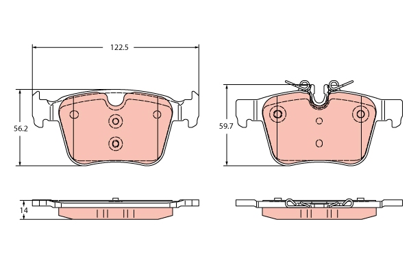 Set placute frana,frana disc GDB2351 TRW