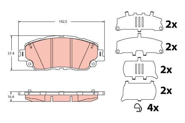 Set placute frana,frana disc GDB2354 TRW