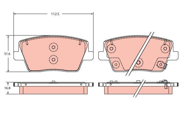 Set placute frana,frana disc GDB2355 TRW