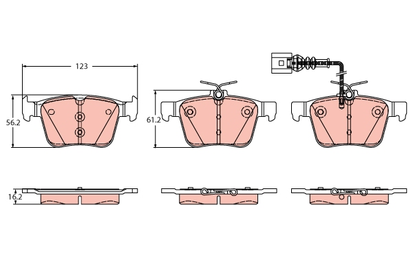 Set placute frana,frana disc GDB2358 TRW