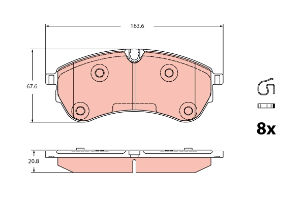 Set placute frana,frana disc GDB2362 TRW