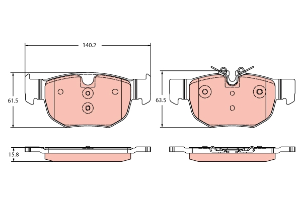 Set placute frana,frana disc GDB2374 TRW