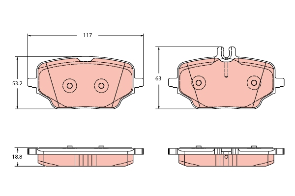 Set placute frana,frana disc GDB2381 TRW