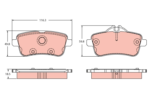 Set placute frana,frana disc GDB2391 TRW