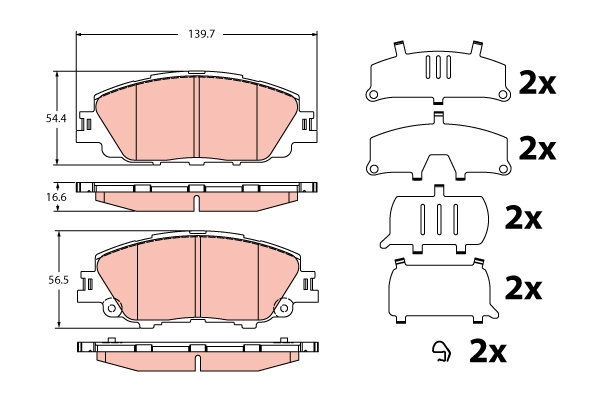 Set placute frana,frana disc GDB2394 TRW