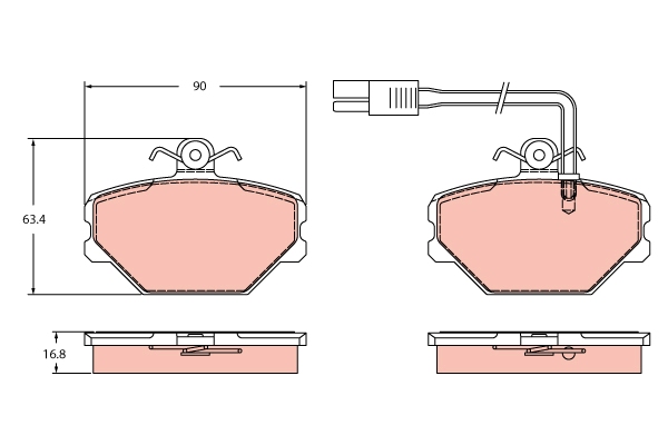 Set placute frana,frana disc GDB2396 TRW